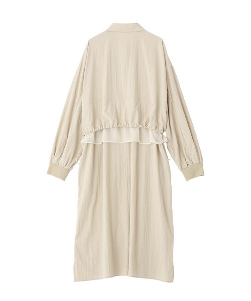 Editt by YECCA VECCA（エディットバイイェッカヴェッカ）の「シアーMIXドロストデザインシャツワンピース（シャツワンピース・レディース・ベージュ/ストライプ/カーキ・FREE）」の15枚目の写真