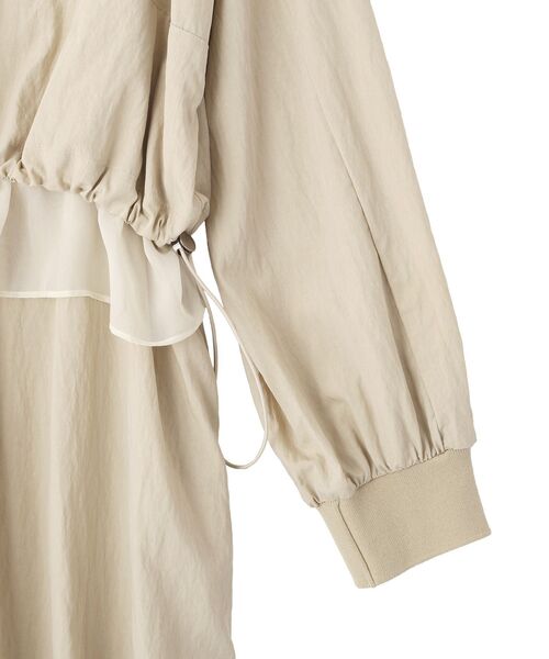 Editt by YECCA VECCA（エディットバイイェッカヴェッカ）の「シアーMIXドロストデザインシャツワンピース（シャツワンピース・レディース・ベージュ/ストライプ/カーキ・FREE）」の13枚目の写真