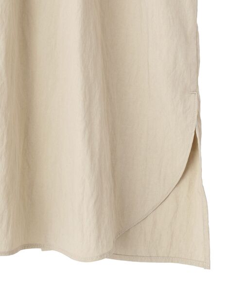 Editt by YECCA VECCA（エディットバイイェッカヴェッカ）の「シアーMIXドロストデザインシャツワンピース（シャツワンピース・レディース・ベージュ/ストライプ/カーキ・FREE）」の4枚目の写真