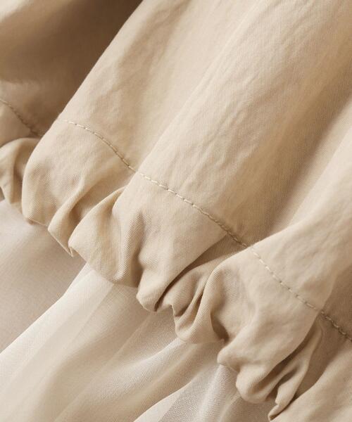 Editt by YECCA VECCA（エディットバイイェッカヴェッカ）の「シアーMIXドロストデザインシャツワンピース（シャツワンピース・レディース・ベージュ/ストライプ/カーキ・FREE）」の8枚目の写真