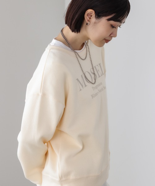 Bou Jeloud(ブージュルード)の「MOSELフロッキーロゴプルオーバー(スウェット・レディース・オフホワイト/グレー/ブラック・FREE)」の6枚目の写真