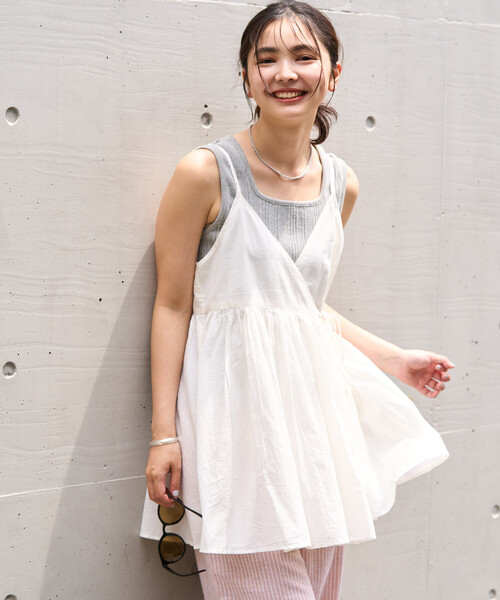 FREAK'S STORE(フリークスストア)の「インド カシュクールキャミチュニック(チュニック・レディース・ブラック/オフホワイト/レッド/ピンク/その他1・フリ-)」の2枚目の写真