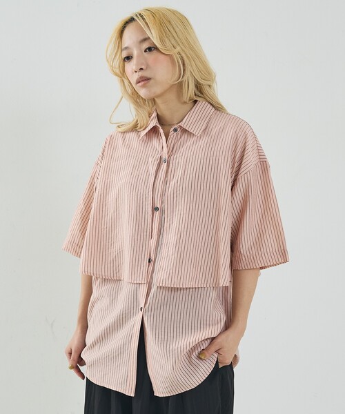 NOMINE(ノミネ)の「ロングヨーク ハーフスリーブ/半袖 シャツ(シャツ/ブラウス・レディース・ピンク/ホワイト/サックスブルー/ブラック/ホワイト系その他・フリー)」の12枚目の写真