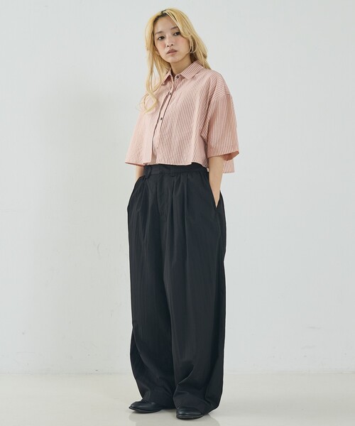 NOMINE(ノミネ)の「ロングヨーク ハーフスリーブ/半袖 シャツ(シャツ/ブラウス・レディース・ピンク/ホワイト/サックスブルー/ブラック/ホワイト系その他・フリー)」の14枚目の写真