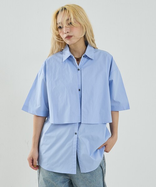 NOMINE(ノミネ)の「ロングヨーク ハーフスリーブ/半袖 シャツ(シャツ/ブラウス・レディース・ピンク/ホワイト/サックスブルー/ブラック/ホワイト系その他・フリー)」の20枚目の写真