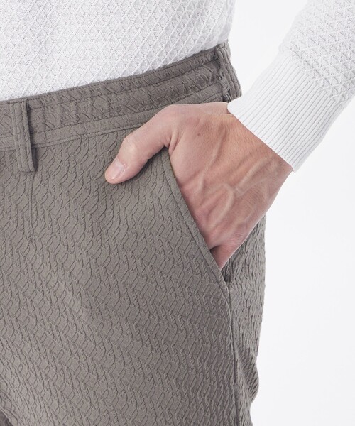 EPOCA UOMO(エポカウォモ)の「*Safari5月号掲載*ブリスタージャカードパンツ(その他パンツ・メンズ・ベージュ系その他5/ブラック・46/48)」の9枚目の写真