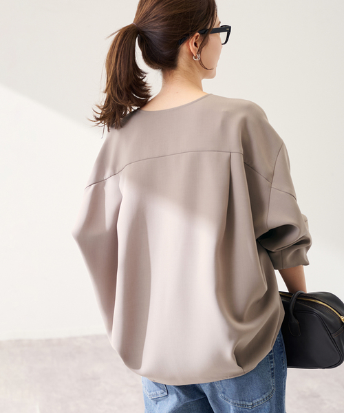 FRAMeWORK(フレームワーク)の「ライトダブルクロスコクーンブラウス(シャツ/ブラウス・レディース・ブラック/アイボリー/ベージュ・FREE)」の3枚目の写真