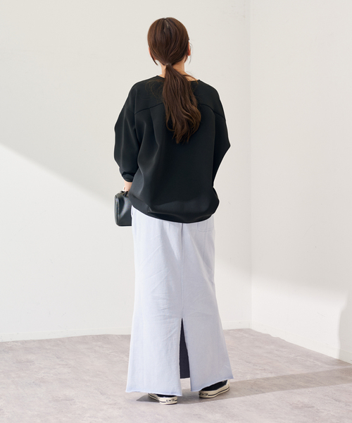 FRAMeWORK(フレームワーク)の「ライトダブルクロスコクーンブラウス(シャツ/ブラウス・レディース・ブラック/アイボリー/ベージュ・FREE)」の9枚目の写真