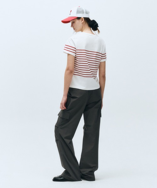 MARITHE + FRANCOIS GIRBAUD(マリテフランソワジルボー)の「W STRIPE TEE(Tシャツ/カットソー・レディース・ホワイト×レッド/ホワイト・MEDIUM/SMALL)」の5枚目の写真