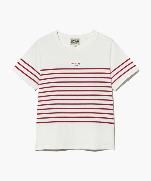 MARITHE + FRANCOIS GIRBAUD(マリテフランソワジルボー)の「W STRIPE TEE(Tシャツ/カットソー・レディース・ホワイト×レッド/ホワイト・MEDIUM/SMALL)」の6枚目の写真