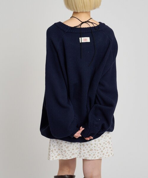 w closet（ダブルクローゼット）の「メッセージニット（ニット/セーター・レディース・アイボリー/ピンク/ネイビー/イエロー・FREE）」の7枚目の写真