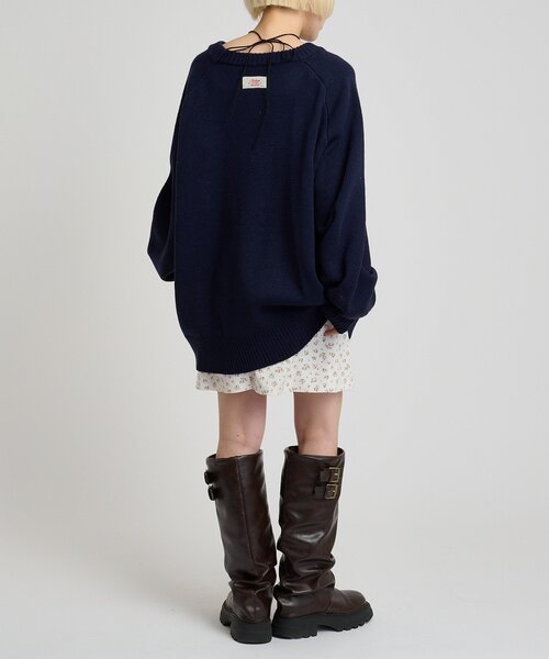 w closet（ダブルクローゼット）の「メッセージニット（ニット/セーター・レディース・アイボリー/ピンク/ネイビー/イエロー・FREE）」の12枚目の写真