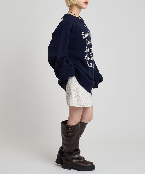 w closet（ダブルクローゼット）の「メッセージニット（ニット/セーター・レディース・アイボリー/ピンク/ネイビー/イエロー・FREE）」の13枚目の写真