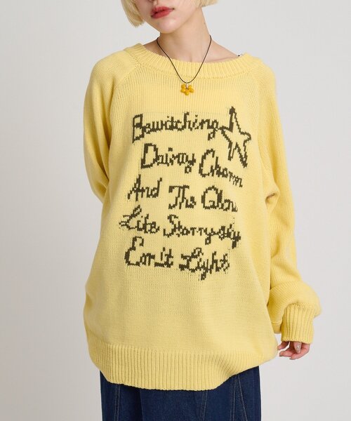 w closet（ダブルクローゼット）の「メッセージニット（ニット/セーター・レディース・アイボリー/ピンク/ネイビー/イエロー・FREE）」の15枚目の写真