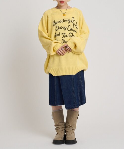 w closet（ダブルクローゼット）の「メッセージニット（ニット/セーター・レディース・アイボリー/ピンク/ネイビー/イエロー・FREE）」の20枚目の写真