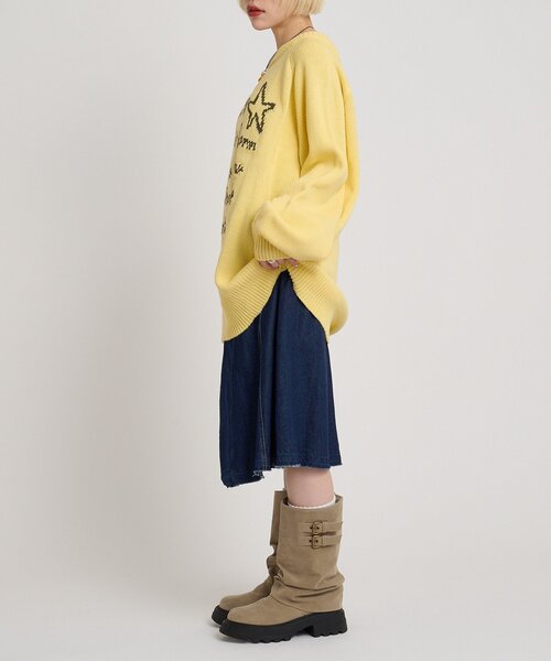 w closet（ダブルクローゼット）の「メッセージニット（ニット/セーター・レディース・アイボリー/ピンク/ネイビー/イエロー・FREE）」の22枚目の写真