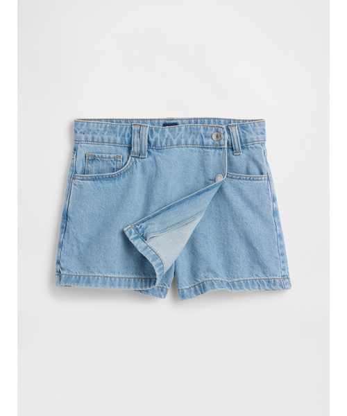 GAP（ギャップ）の「デニムスコート (キッズ)（デニムスカート・キッズ・ライトインディゴブルー・140cm/120cm/160cm/155cm/150cm/130cm）」の3枚目の写真