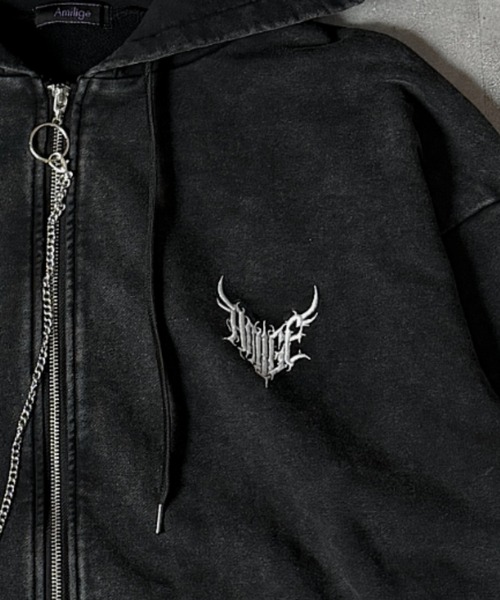 Amilige（アミリージュ）の「クロスプリントZIPパーカー（パーカー・レディース・ブラック/グレー・FREE）」の19枚目の写真