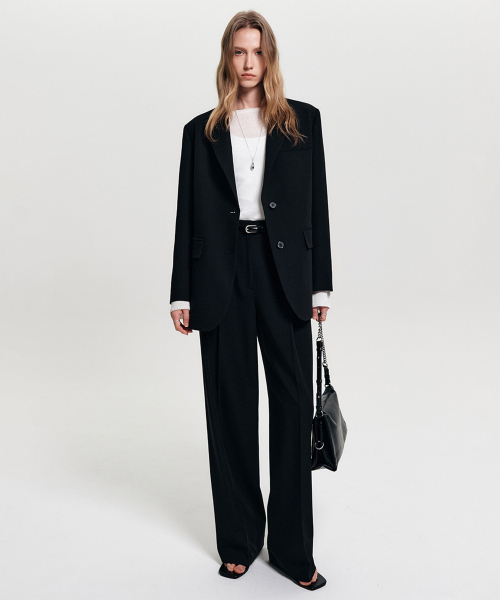 エリスミニマルオーバーサイズジャケット_ブラック / ELISE MINIMAL OVERSIZED JACKET_BLACK