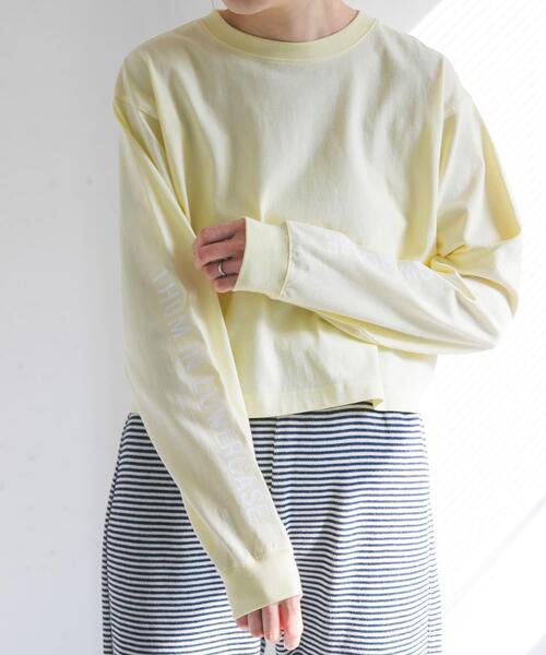 FORK&SPOON(フォークアンドスプーン)の「FORK&SPOON スリーブロゴクロップドTシャツ(Tシャツ/カットソー・レディース・オフホワイト/イエロー系その他・1)」の11枚目の写真