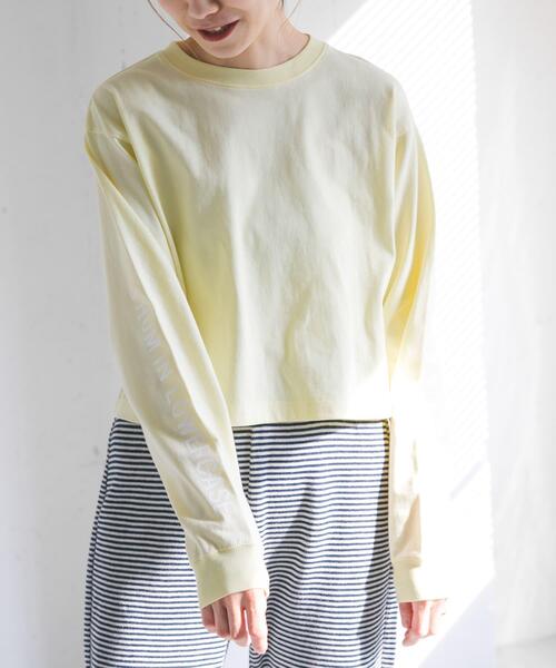 FORK&SPOON(フォークアンドスプーン)の「FORK&SPOON スリーブロゴクロップドTシャツ(Tシャツ/カットソー・レディース・オフホワイト/イエロー系その他・1)」の12枚目の写真