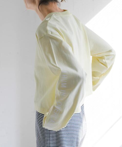 FORK&SPOON(フォークアンドスプーン)の「FORK&SPOON スリーブロゴクロップドTシャツ(Tシャツ/カットソー・レディース・オフホワイト/イエロー系その他・1)」の13枚目の写真