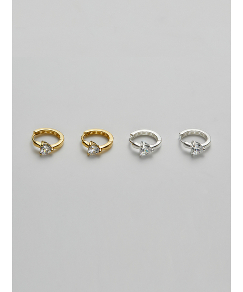HEI（ヘイ）の「heart onetouch earring（ピアス（両耳用）・レディース・ホワイト/イエローゴールド・FREE）」の4枚目の写真