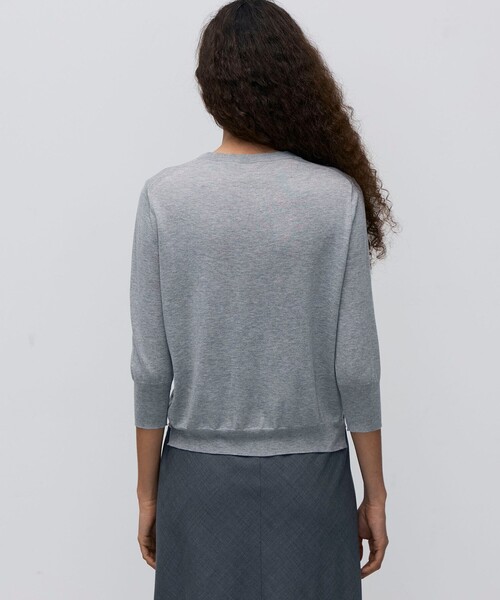 BACCA（バッカ）の「ハイゲージコットン クルーネックカーディガン（カーディガン/ボレロ・レディース・チャコールグレー・S）」の5枚目の写真