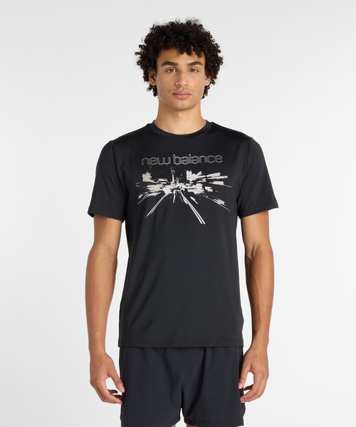 NEW BALANCE(ニューバランス)の「リフレクティブシティポリTシャツ(Tシャツ/カットソー・メンズ・レモンイエロー/ブラック・SMALL/MEDIUM/LARGE/X-LARGE/XX-LARGE)」の2枚目の写真