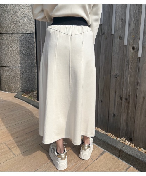 LUGIVA（ルギヴァ）の「【LUGIVA/ルギバ】フロントジップスウェットロングスカート（スカート・レディース・オフホワイト/ブラック・FREE）」の9枚目の写真
