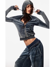 Desigual（デシグアル）の「【Desigual×MASHA POPOVA】インディゴウォッシュベルベットスリムジップアップフーディー（スウェット）」
