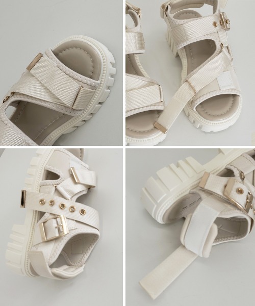 Miniministore(ミニミニストア)の「トラックソール スポーツサンダル 厚底靴(サンダル・レディース・ブラック/アイボリー・23.5cm/22.5cm/24.0cm/23.0cm/24.5cm)」の6枚目の写真