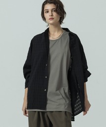 SLICK | 【SLICK/スリック】Sheer Check Dolman Sleeve Shirt/シアーチェック ドルマンスリーブ シャツ / オーバーサイズ/レギュラーカラーシャツ(シャツ/ブラウス)