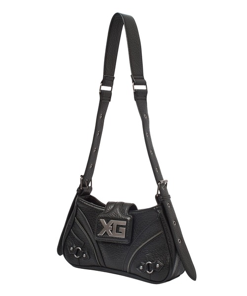 X-girl（エックスガール）の「XG EMBLEM BUCKLE PANELED SHOULDER BAG（ショルダーバッグ・レディース・ブラック/ピンク・ONE SIZE）」の15枚目の写真