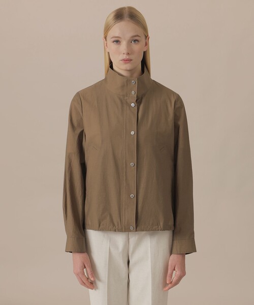 MACKINTOSH LONDON（マッキントッシュ ロンドン）の「【婦人画報4月号掲載】シルケットタフタショートコート（その他アウター・レディース・ベージュ/イエロー/ブラウン・38/40）」の5枚目の写真