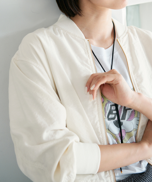 IENA（イエナ）の「ウォッシャブル ライトエアリーMA-1（MA-1・レディース・アイボリー・FREE）」の9枚目の写真