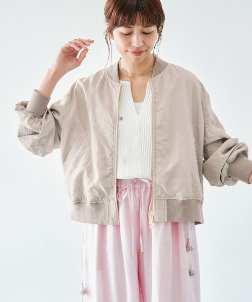 IENA（イエナ）の「ウォッシャブル ライトエアリーMA-1（MA-1・レディース・アイボリー・FREE）」の16枚目の写真