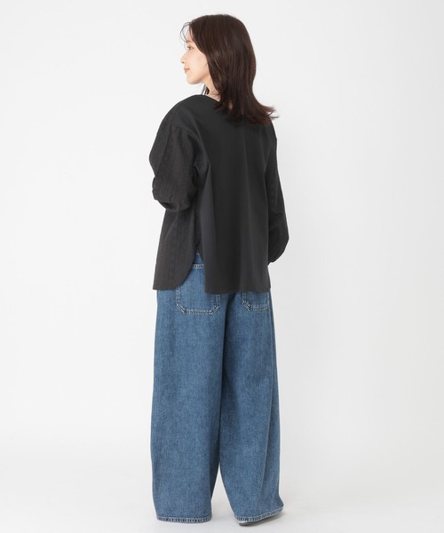 studio CLIP（スタディオクリップ）の「ダブルフロントレースドッキングプルオーバー（Tシャツ/カットソー・レディース・オフホワイト/ラベンダー/ブラック/ライトグリーン・FREE）」の16枚目の写真