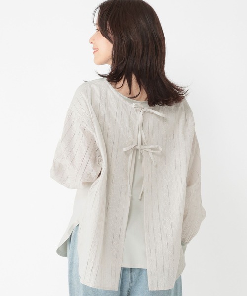 studio CLIP（スタディオクリップ）の「ダブルフロントレースドッキングプルオーバー（Tシャツ/カットソー・レディース・オフホワイト/ラベンダー/ブラック/ライトグリーン・FREE）」の18枚目の写真