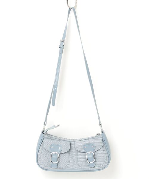 FUNALIVE(ファンアライブ)の「ABETTOR ダイヤゴナルフロント2ポケットPU切替えショルダーBAG(ショルダーバッグ・レディース・ブラウン/ブラック/ブルー・FREE)」の3枚目の写真
