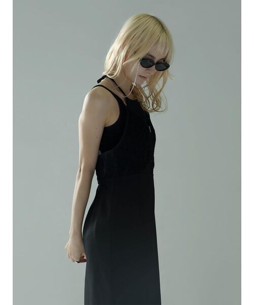 :ETHROF（イーサオブ）の「CORD EMBROIDERY BUSTIER LAYERED DRESS（ワンピース・レディース・ブラック・MEDIUM）」の9枚目の写真