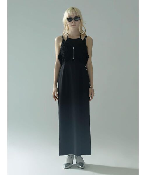:ETHROF（イーサオブ）の「CORD EMBROIDERY BUSTIER LAYERED DRESS（ワンピース・レディース・ブラック・MEDIUM）」の13枚目の写真
