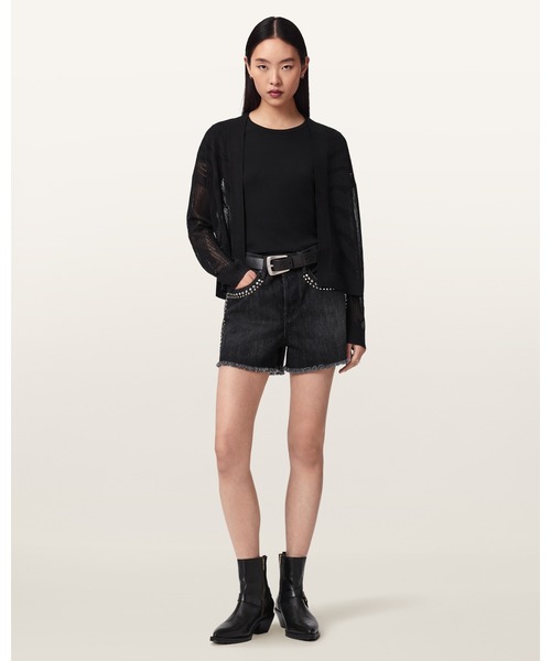 ALLSAINTS（オールセインツ）の「MISHA LONG SLEEVED CROPPED CARDIGAN | MISHA 長袖 クロップド カーディガン（カーディガン/ボレロ・レディース・ブラック・S/M/L/XS）」の2枚目の写真