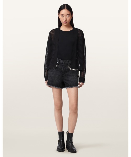 ALLSAINTS（オールセインツ）の「MISHA LONG SLEEVED CROPPED CARDIGAN | MISHA 長袖 クロップド カーディガン（カーディガン/ボレロ・レディース・ブラック・S/M/L/XS）」の4枚目の写真
