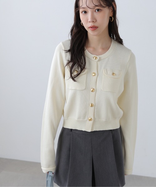 FREE'S MART（フリーズマート）の「◆Iフロントポケット金ボタンニットカーディガン（ニット/セーター・レディース・ネイビー/ライトグリーン/レッド/ホワイト系その他/ホワイト・FREE）」の18枚目の写真