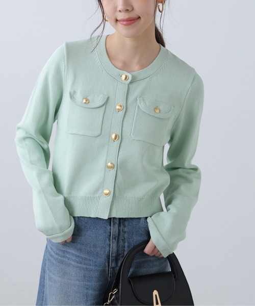 FREE'S MART（フリーズマート）の「◆Iフロントポケット金ボタンニットカーディガン（ニット/セーター・レディース・ネイビー/ライトグリーン/レッド/ホワイト系その他/ホワイト・FREE）」の22枚目の写真