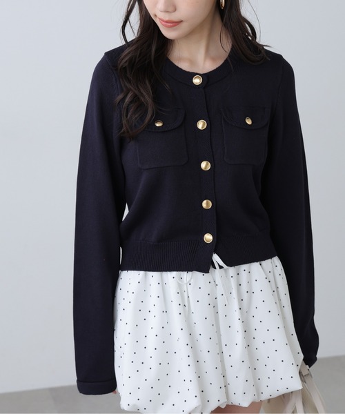 FREE'S MART（フリーズマート）の「◆Iフロントポケット金ボタンニットカーディガン（ニット/セーター・レディース・ネイビー/ライトグリーン/レッド/ホワイト系その他/ホワイト・FREE）」の12枚目の写真