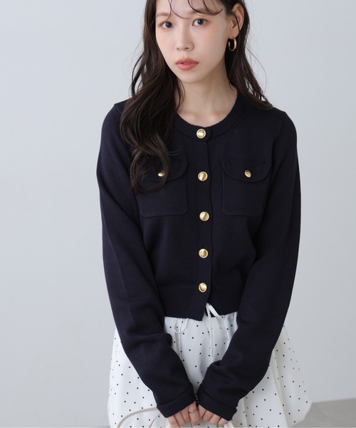 FREE'S MART（フリーズマート）の「◆Iフロントポケット金ボタンニットカーディガン（ニット/セーター・レディース・ネイビー/ライトグリーン/レッド/ホワイト系その他/ホワイト・FREE）」の13枚目の写真