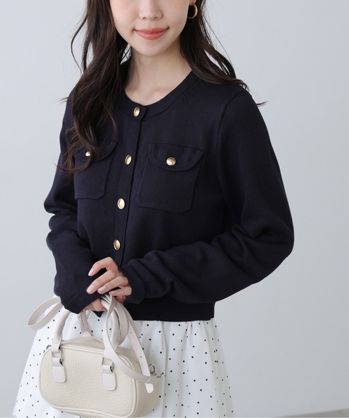 FREE'S MART（フリーズマート）の「◆Iフロントポケット金ボタンニットカーディガン（ニット/セーター・レディース・ネイビー/ライトグリーン/レッド/ホワイト系その他/ホワイト・FREE）」の14枚目の写真