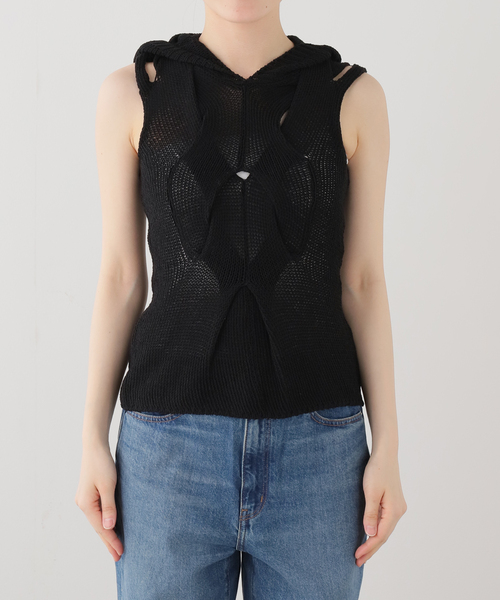 NACHE(ナチェ)の「【Geek Office / ギークオフィス】NACHE / ナチェ OUT IN KNITTED SLEEVELESS(ニット/セーター・レディース・チャコールグレー/ブラック・SMALL)」の10枚目の写真
